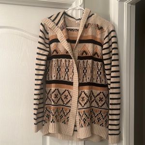 Wool sweater with hoodie